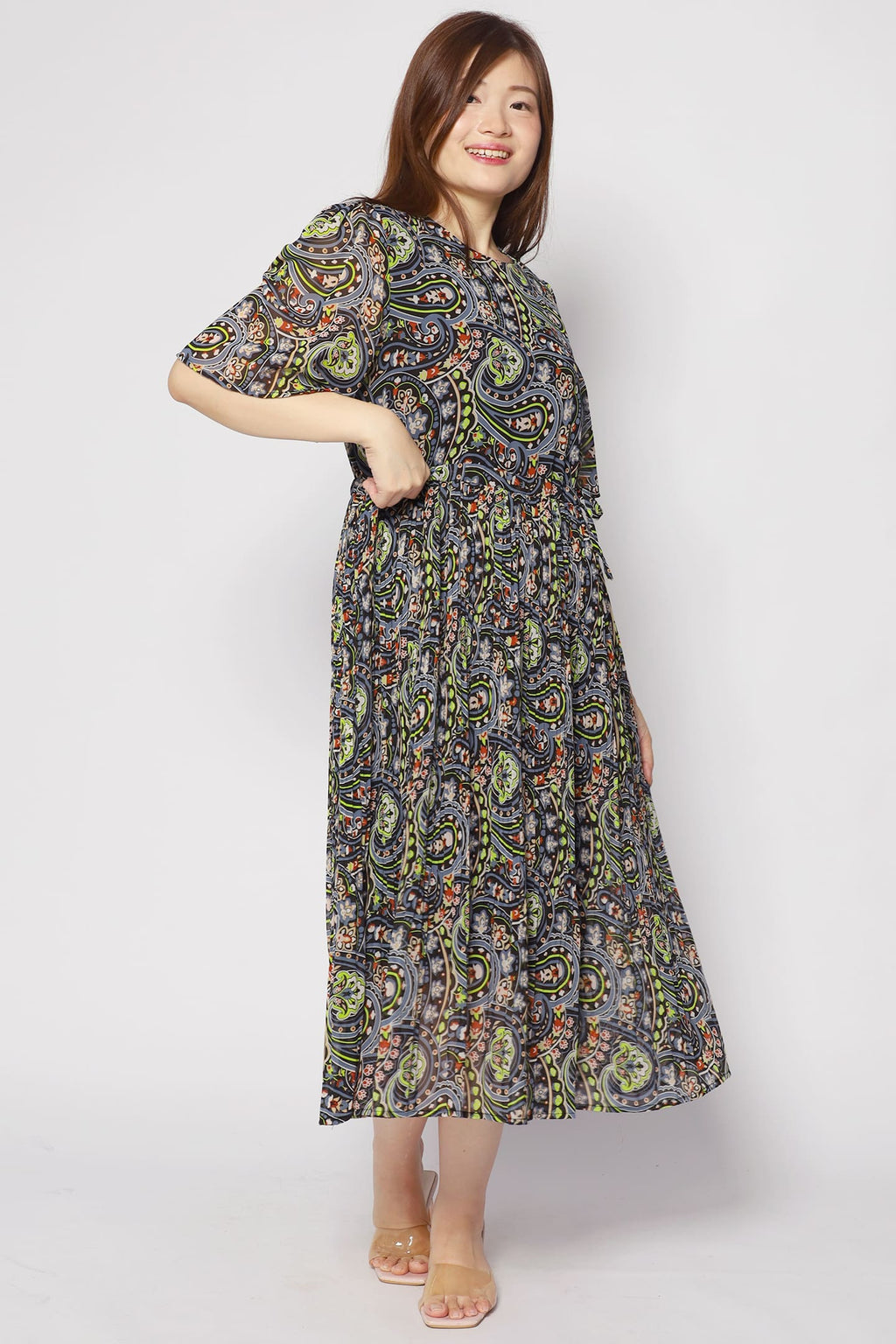 Annie Dress in Black Pastures