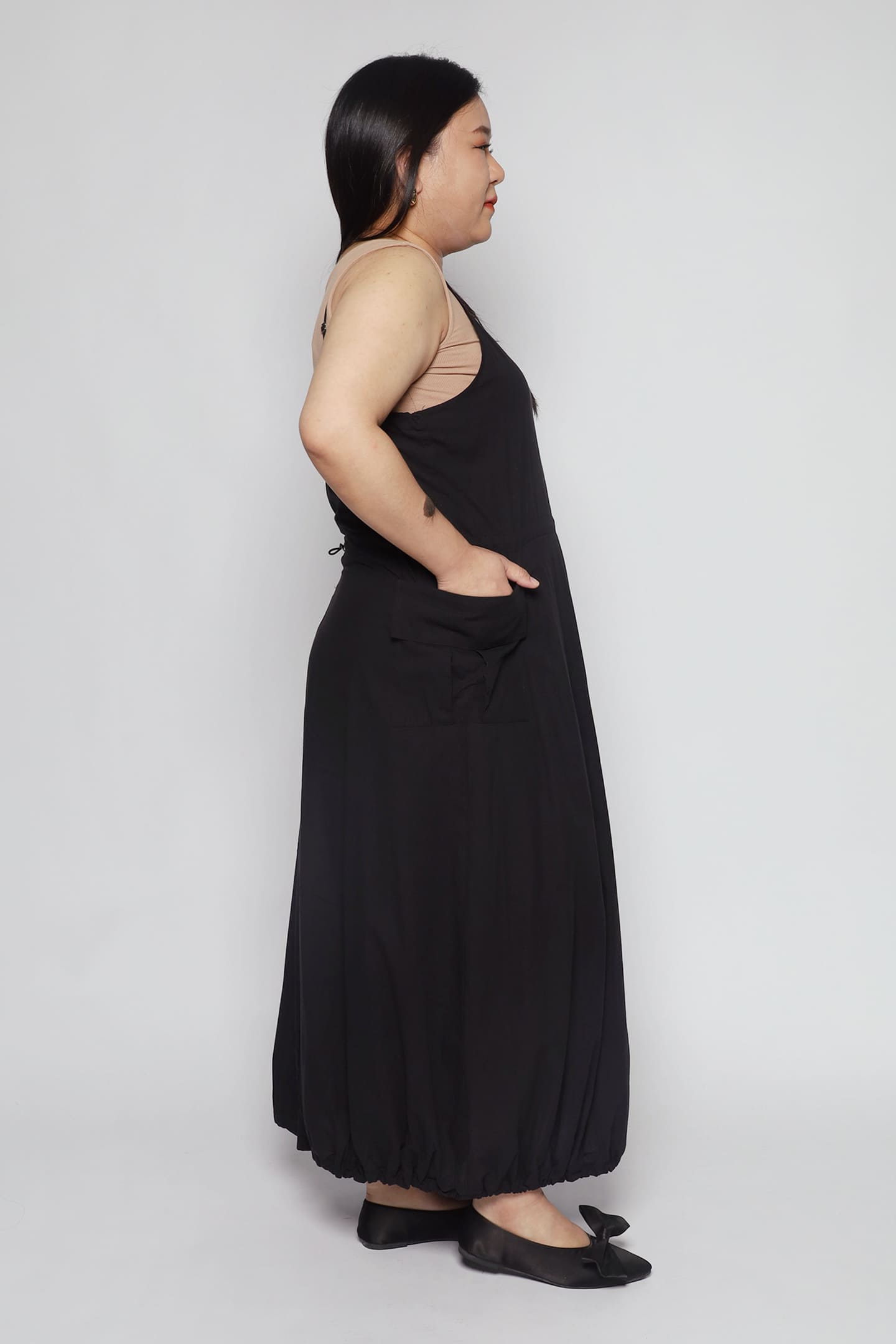 Bailey Pinafore Dress in Black