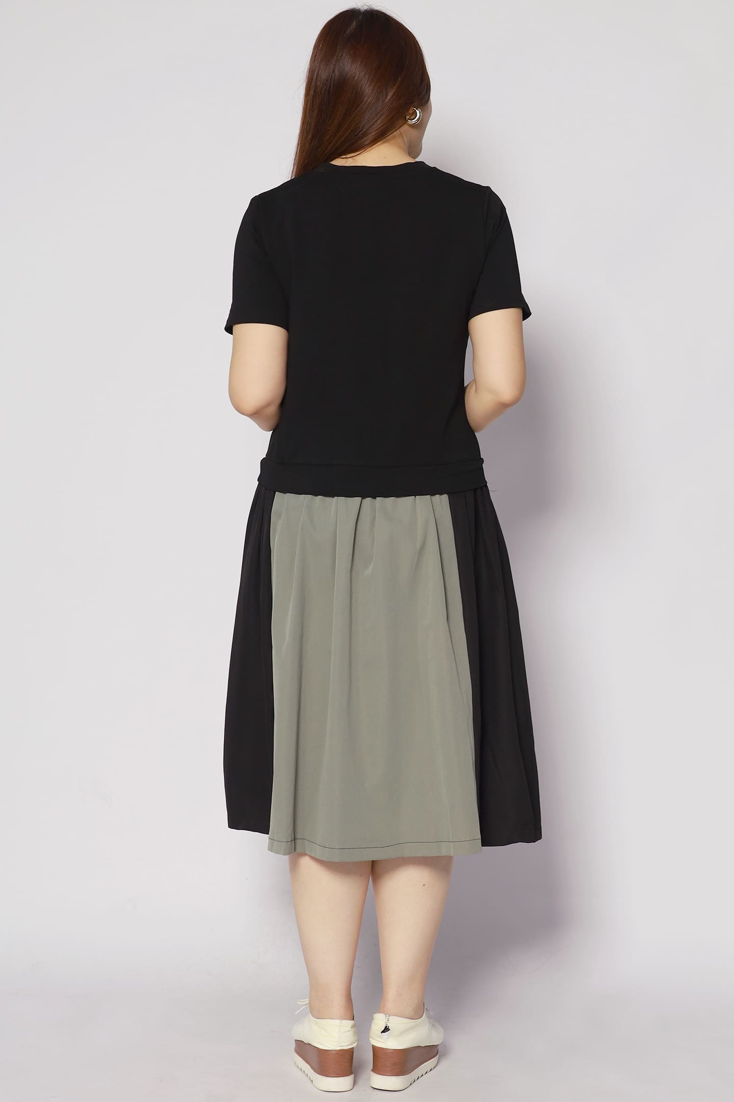 Cara Dress in Black Green