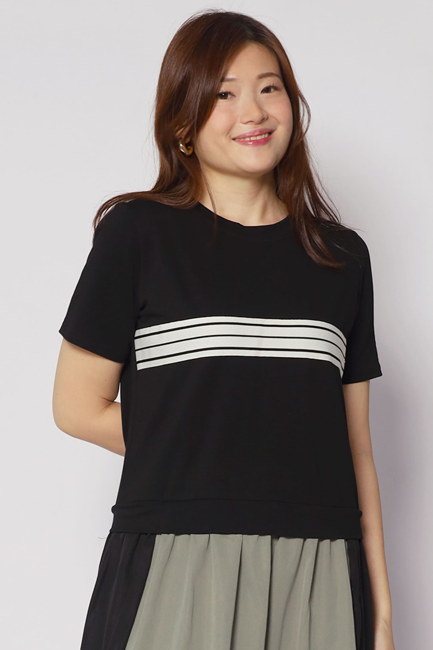 Cara Dress in Black Green