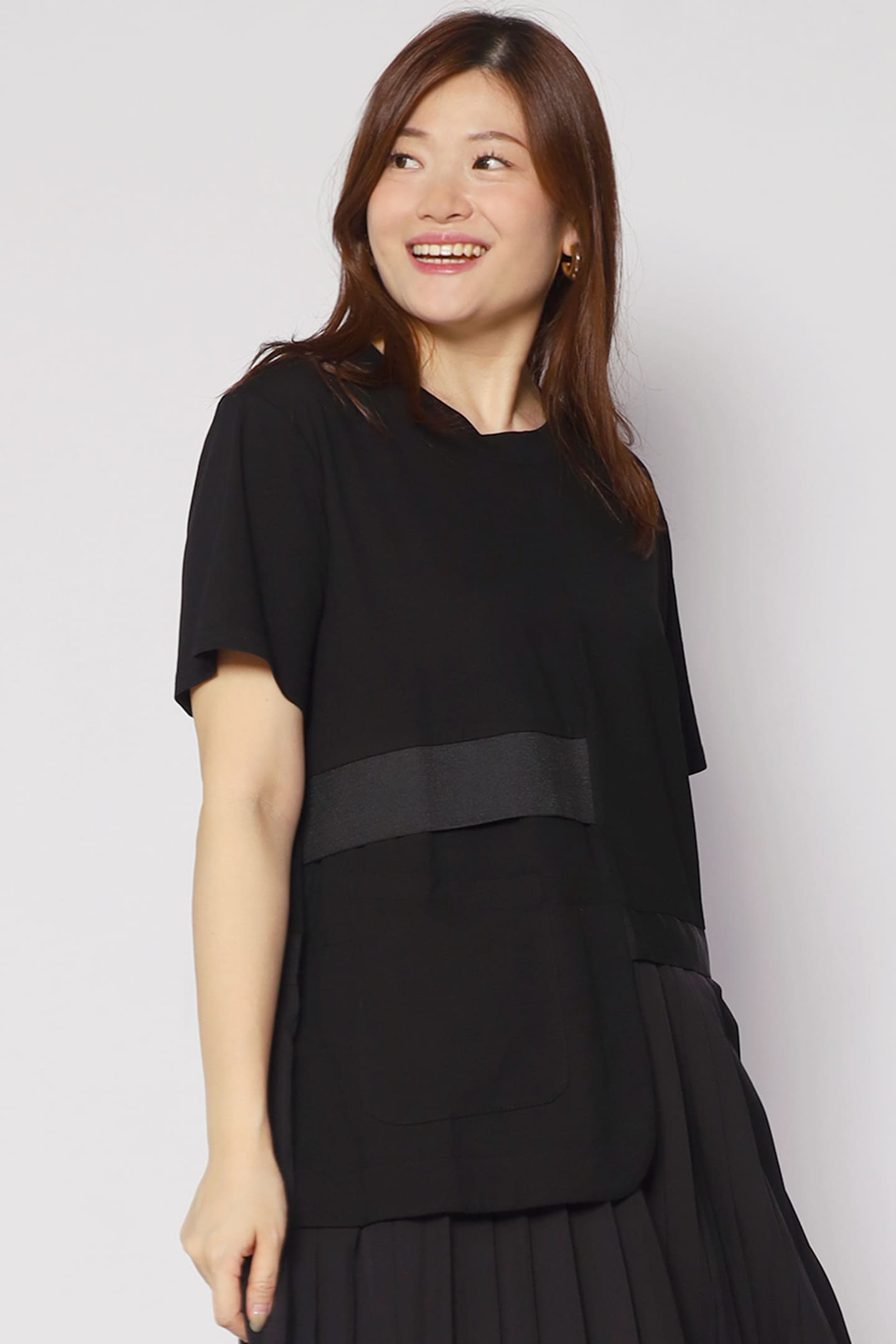 Chai Pleated Dress in Black