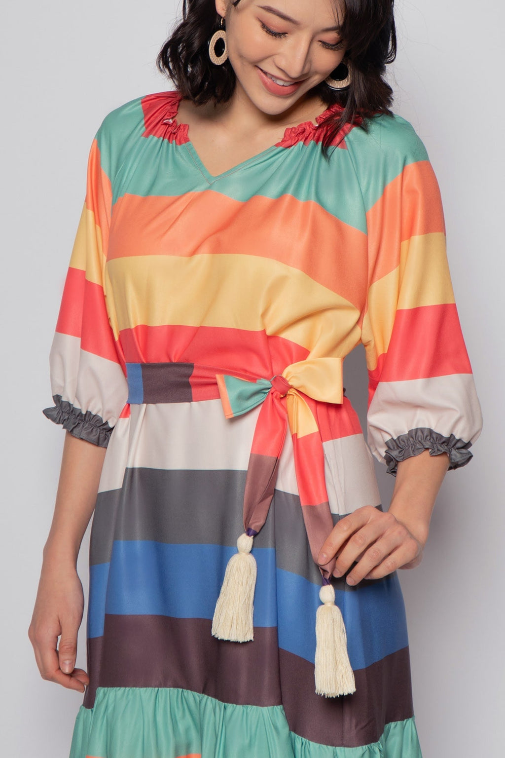 Paola Midi Dress in Rainbow