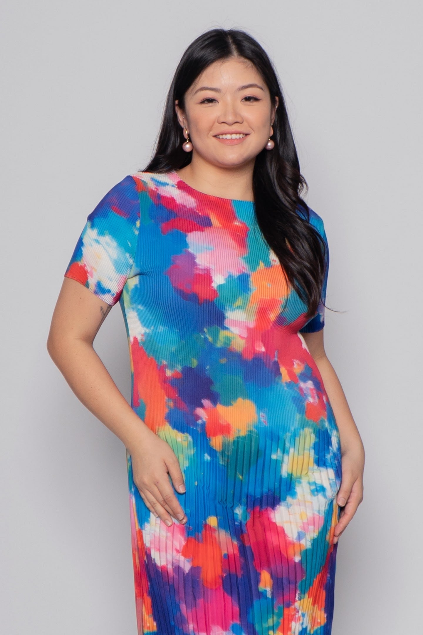 Voon Pleated Dress in Paddlepop