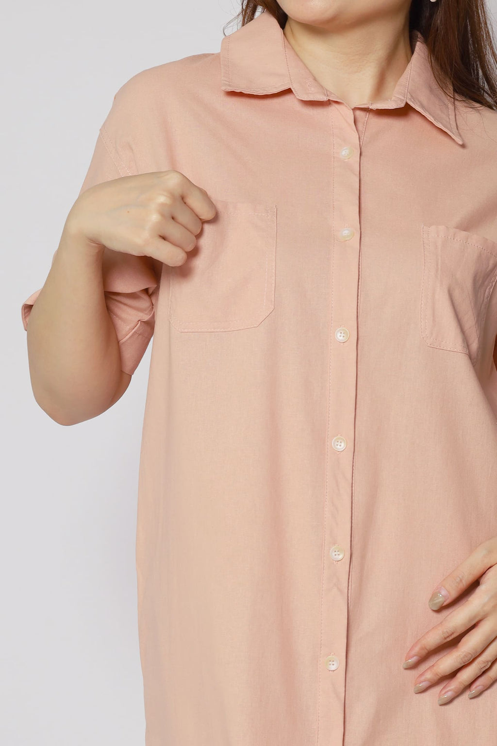 Dean Shirt Dress in Pink