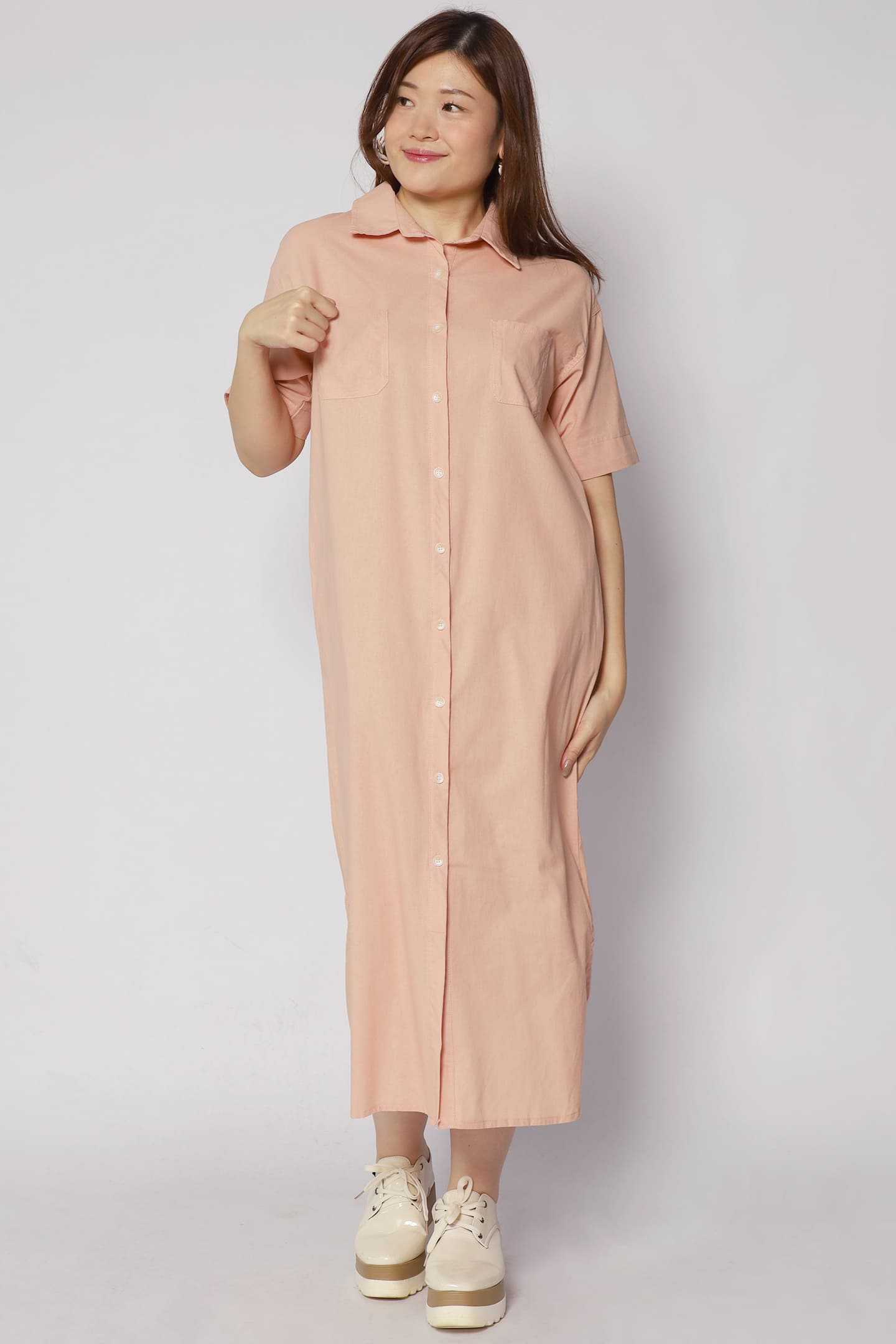 Dean Shirt Dress in Pink