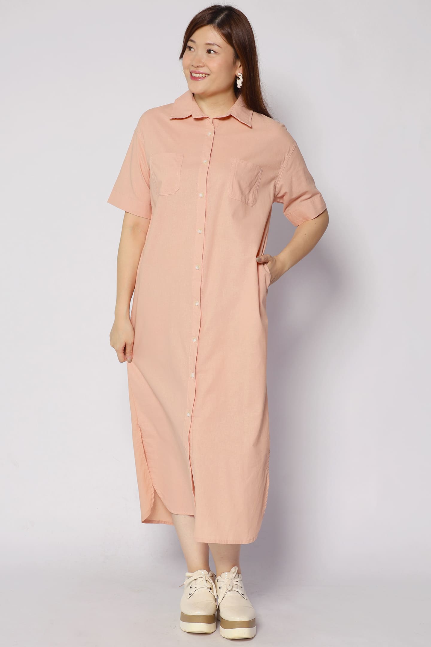 Dean Shirt Dress in Pink