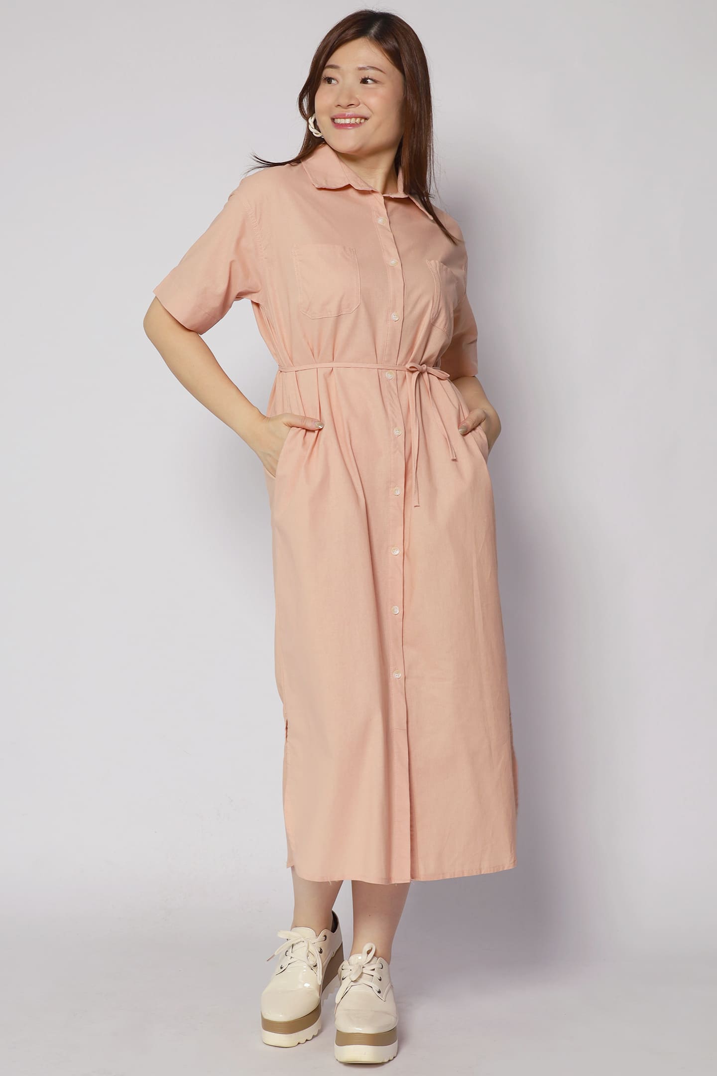 Dean Shirt Dress in Pink