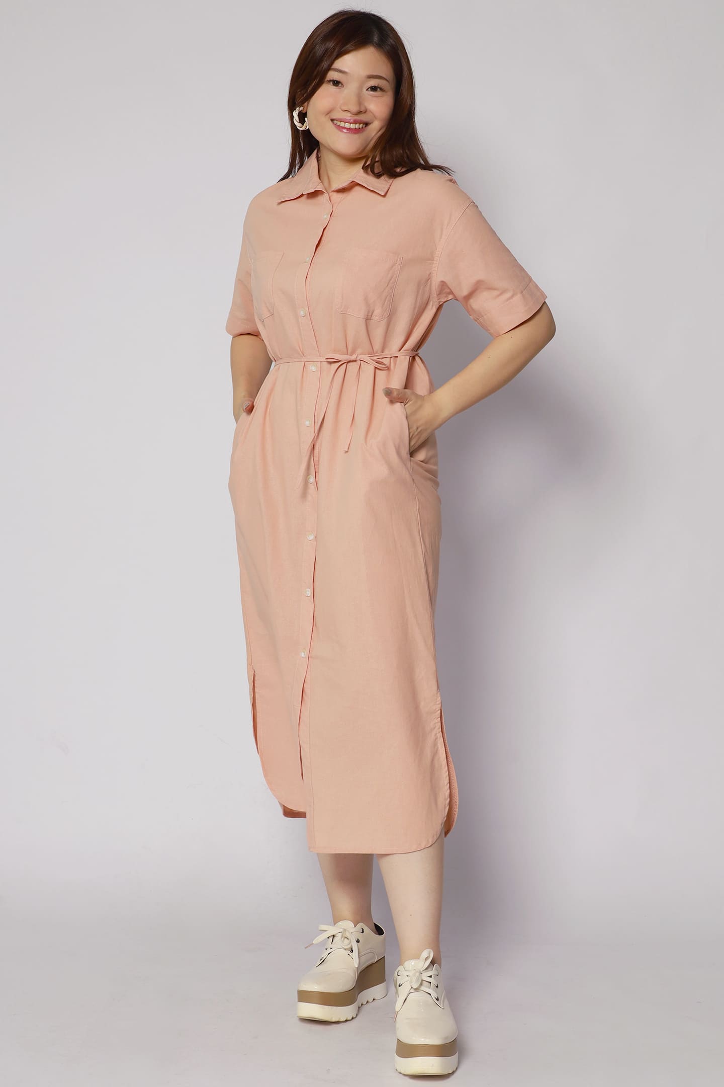 Dean Shirt Dress in Pink