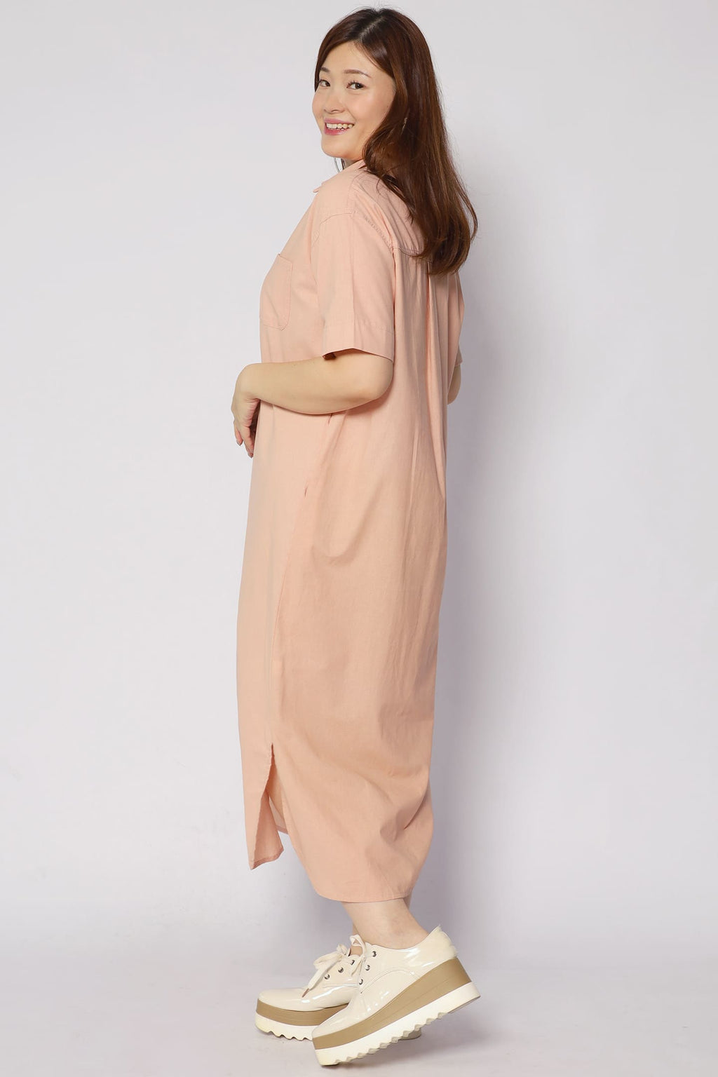 Dean Shirt Dress in Pink