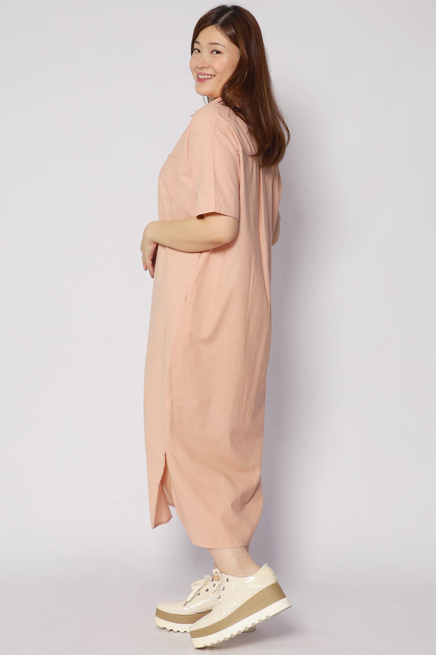 Dean Shirt Dress in Pink