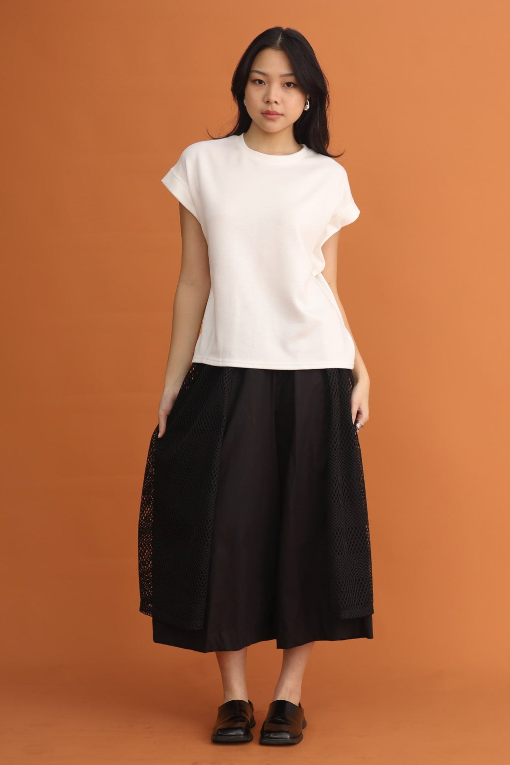 CHOSEN - Wong Netted Culottes in Black