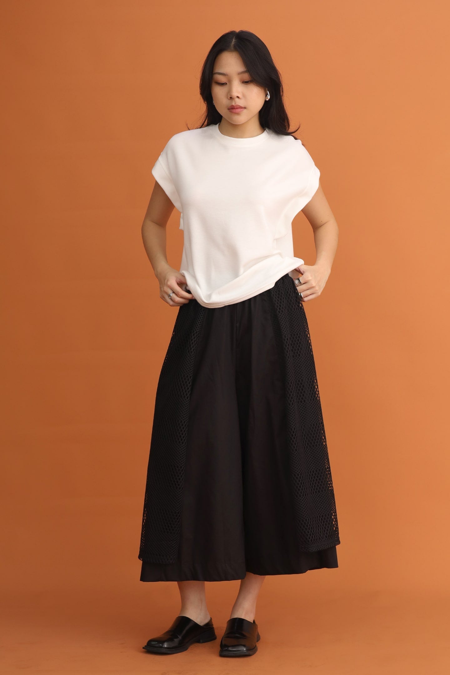 CHOSEN - Wong Netted Culottes in Black