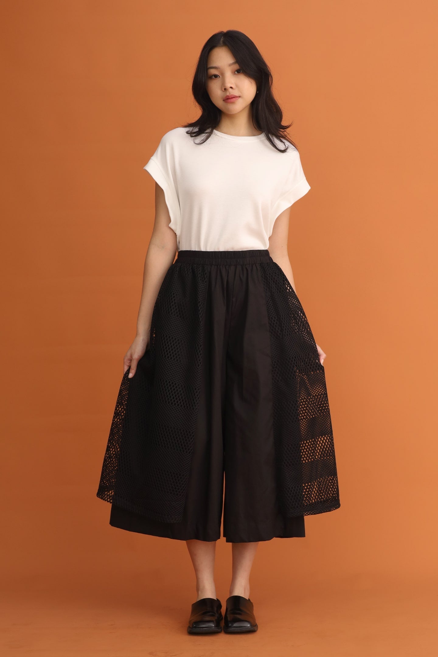 CHOSEN - Wong Netted Culottes in Black