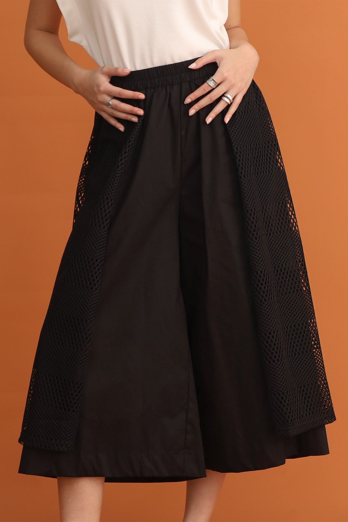 CHOSEN - Wong Netted Culottes in Black