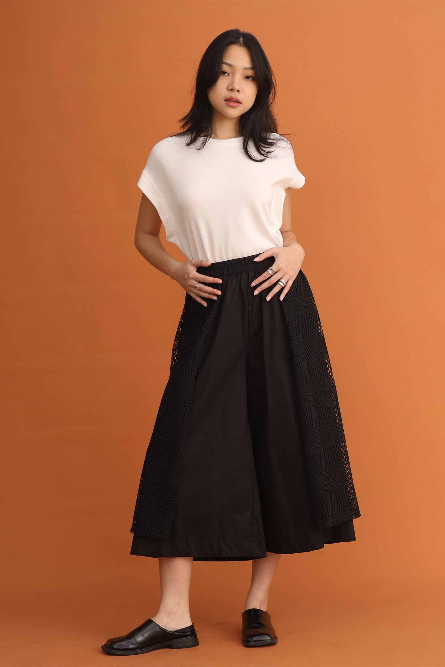 CHOSEN - Wong Netted Culottes in Black