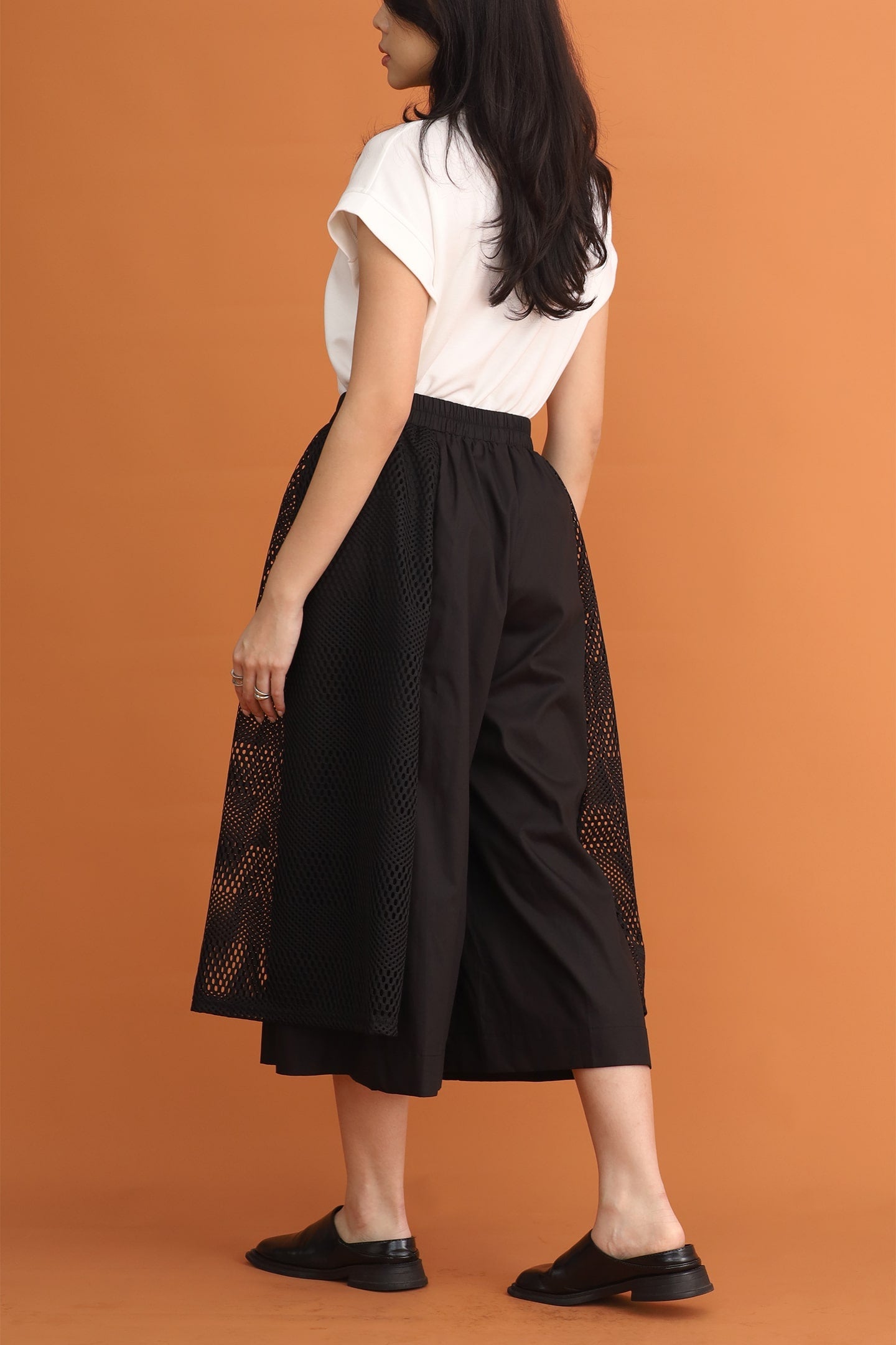CHOSEN - Wong Netted Culottes in Black