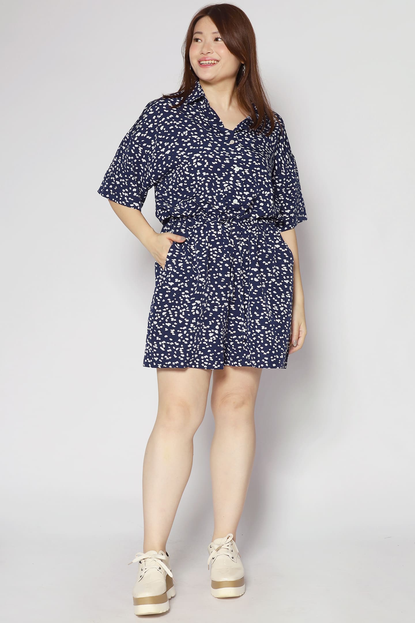 Janet Playsuit in Blue Speckles