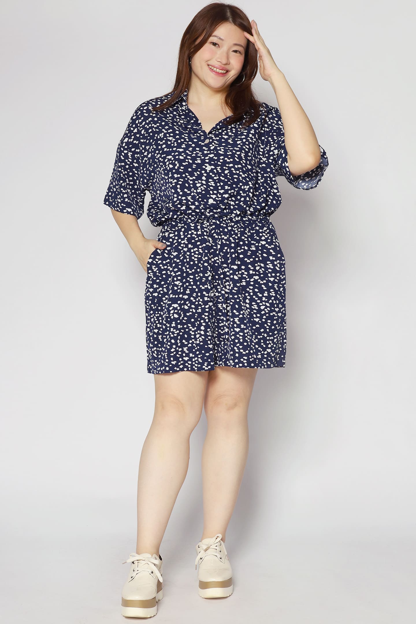 Janet Playsuit in Blue Speckles