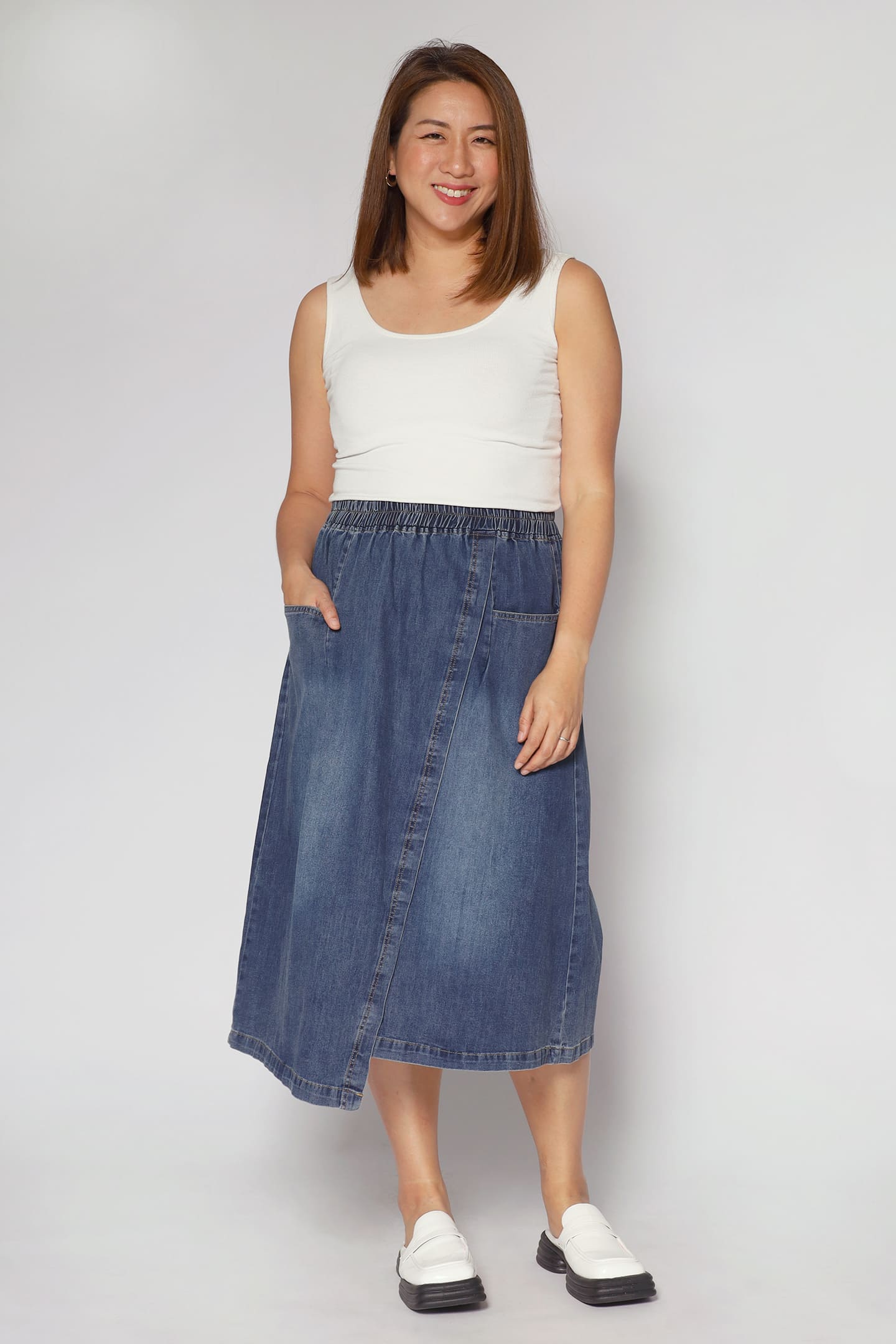 Karla Skirt in Dark Blue Denim