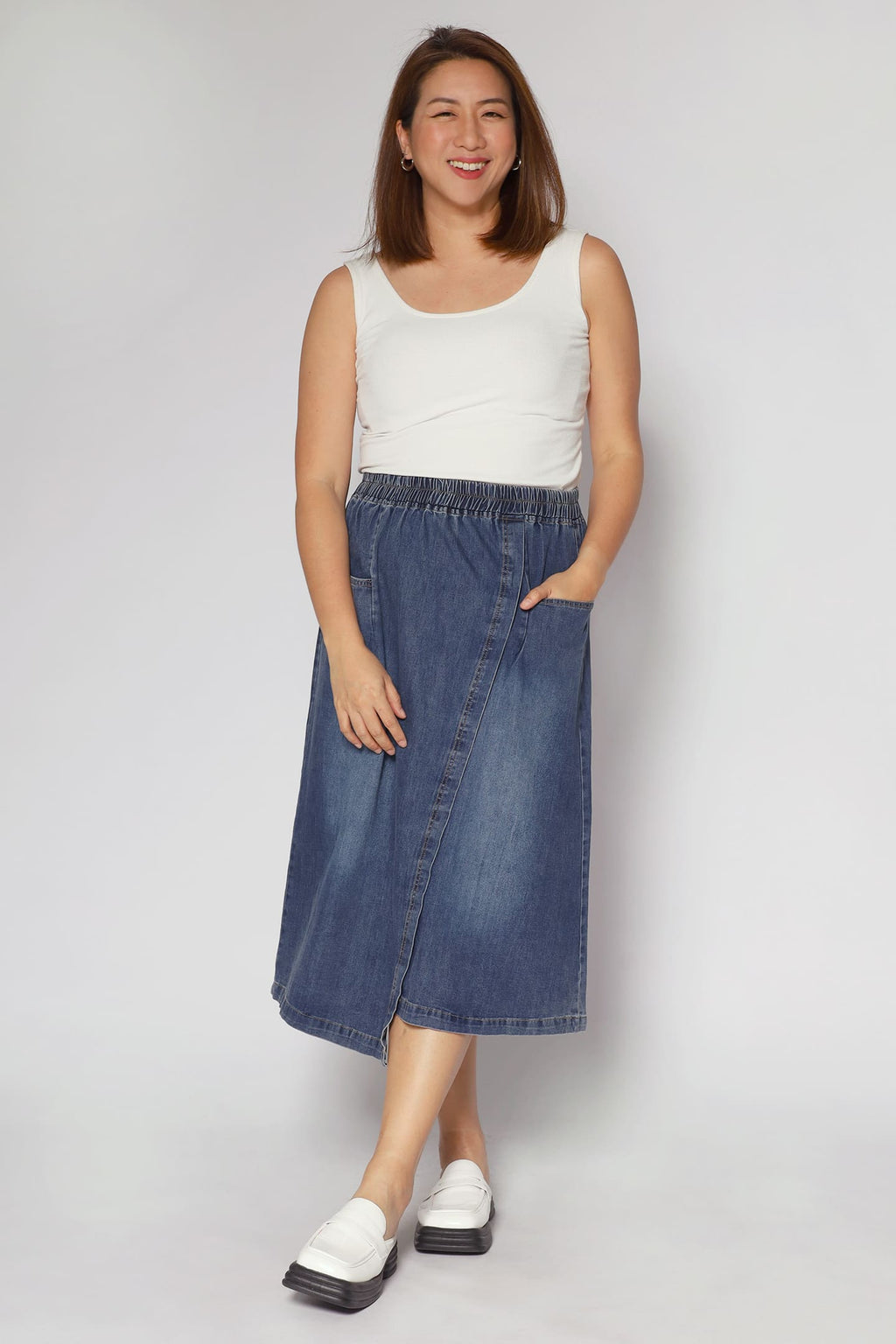 Karla Skirt in Dark Blue Denim