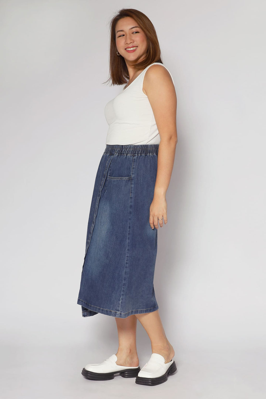 Karla Skirt in Dark Blue Denim