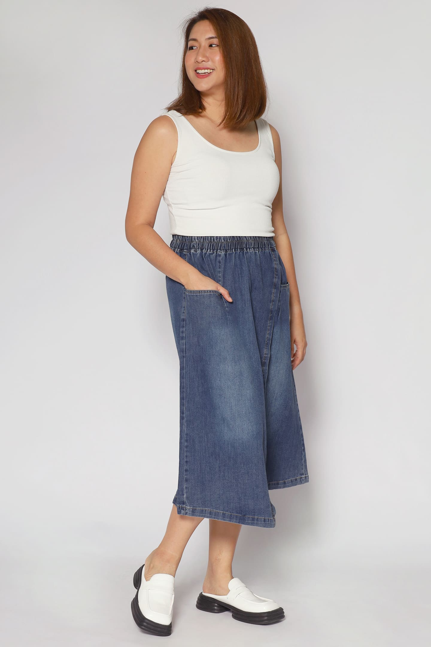 Karla Skirt in Dark Blue Denim