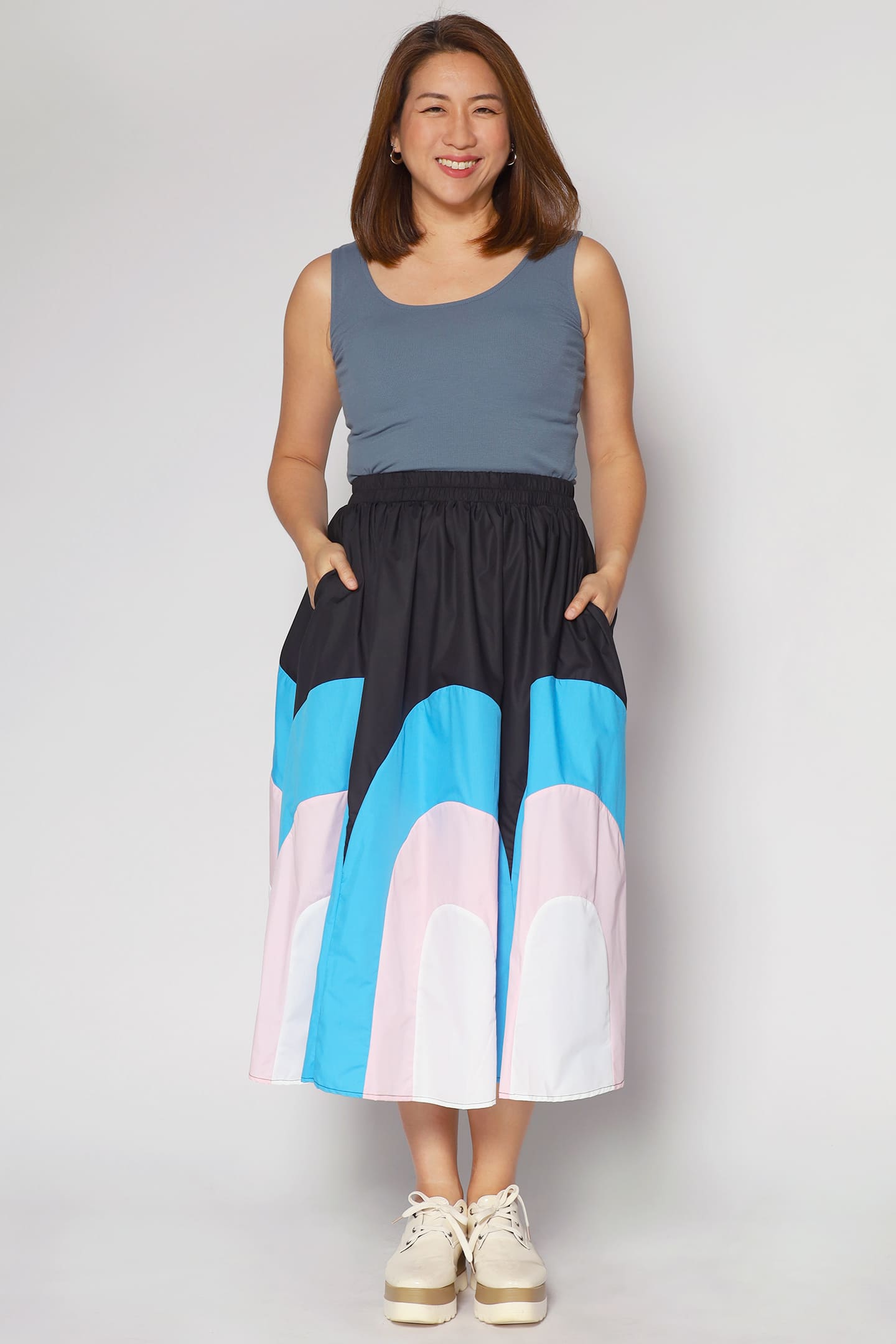 Khim Skirt in Blue Abstract