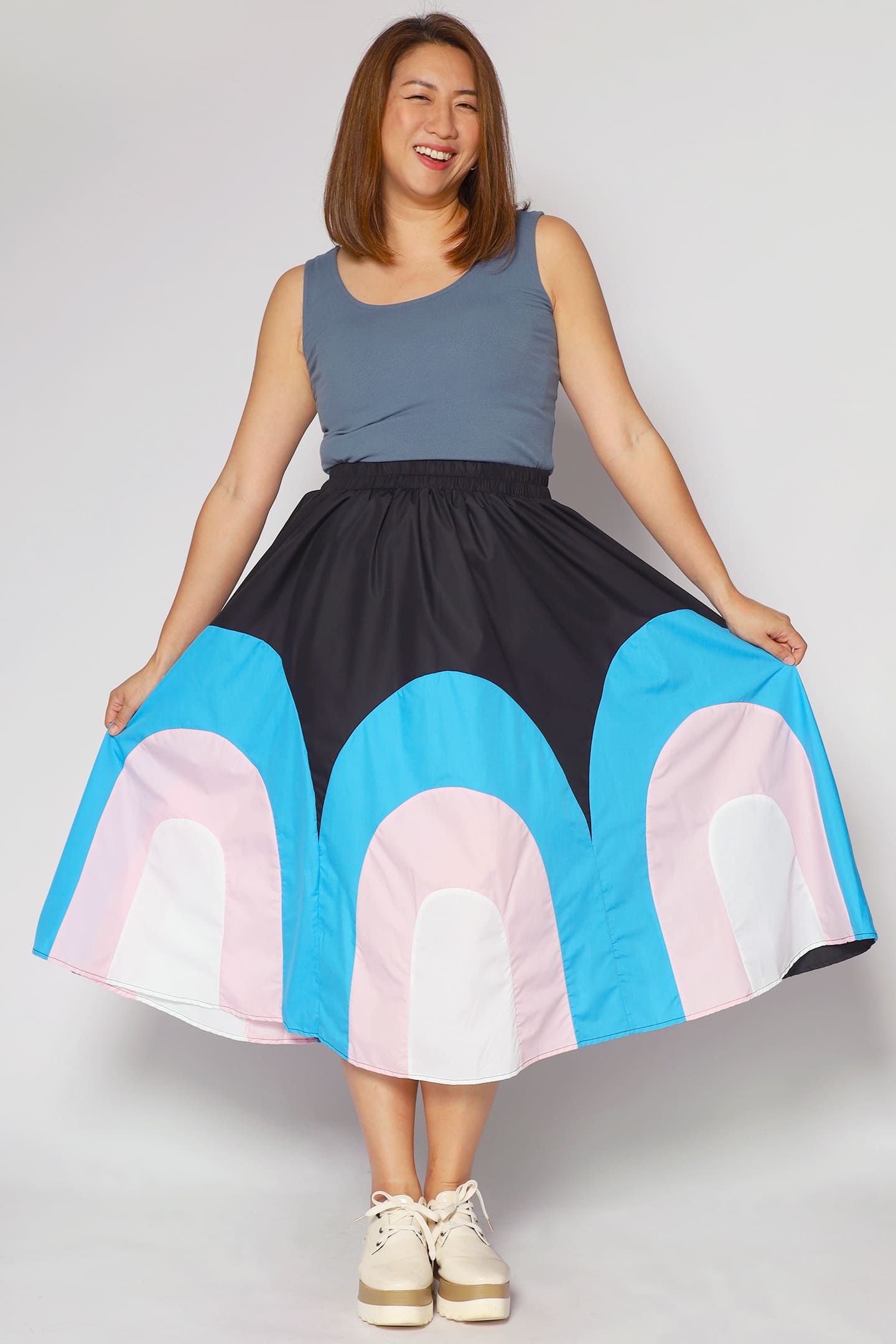 Khim Skirt in Blue Abstract