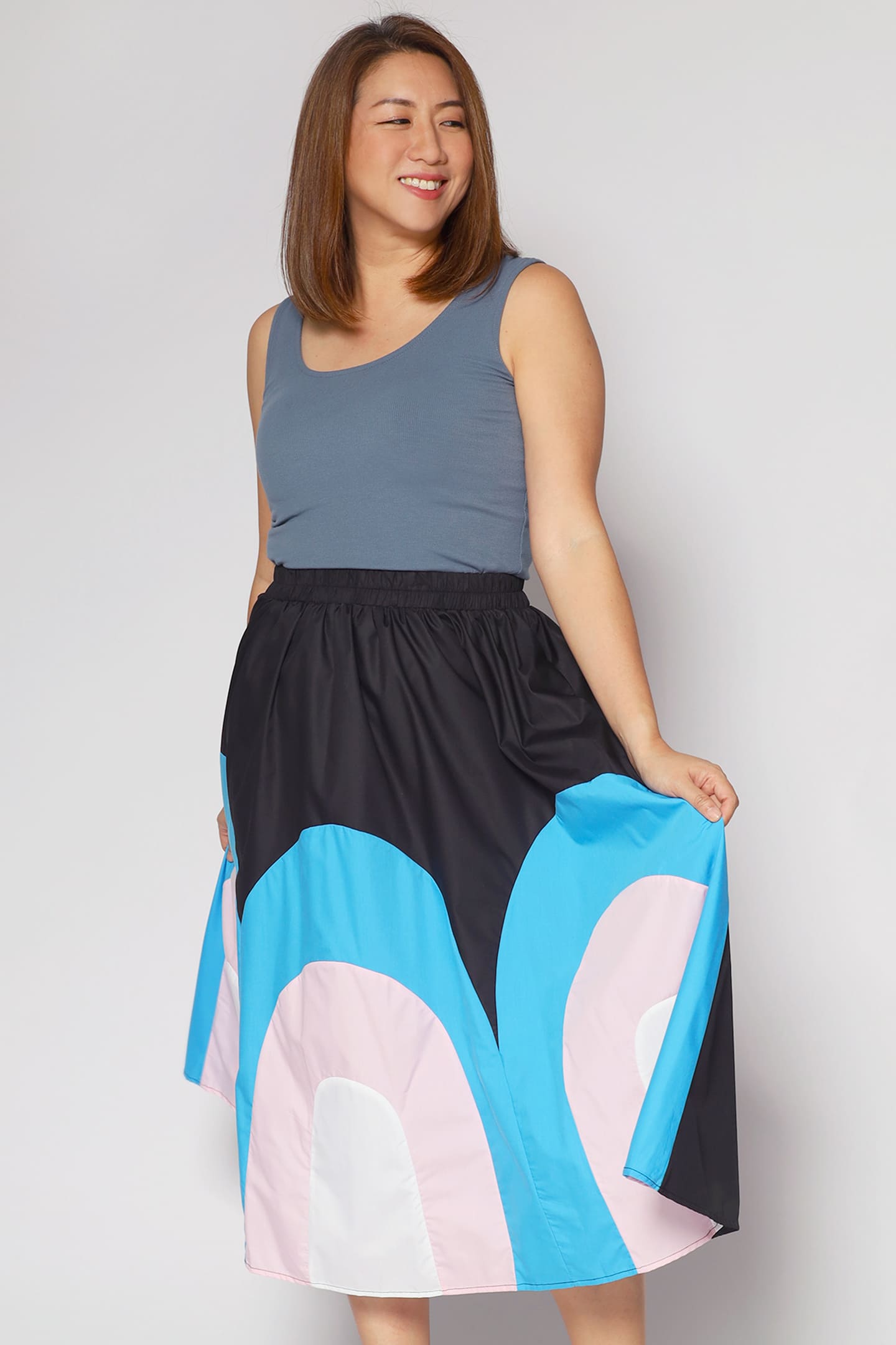 Khim Skirt in Blue Abstract