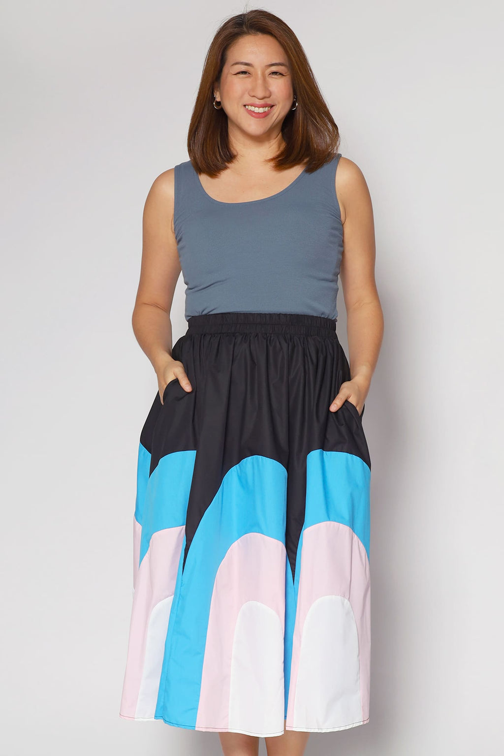 Khim Skirt in Blue Abstract