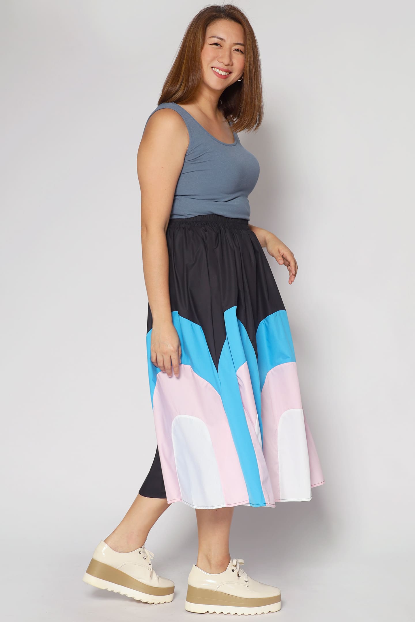 Khim Skirt in Blue Abstract