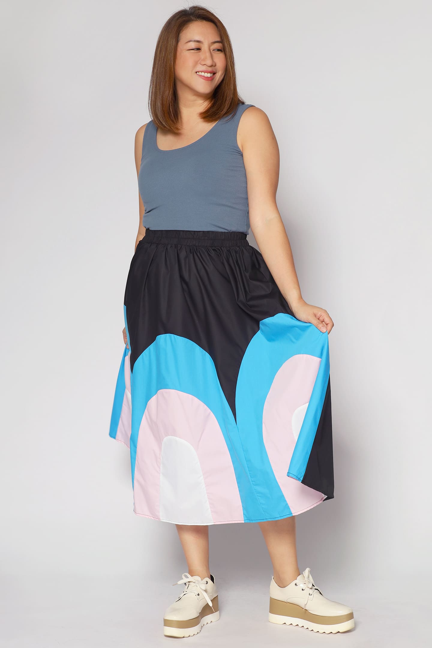 Khim Skirt in Blue Abstract