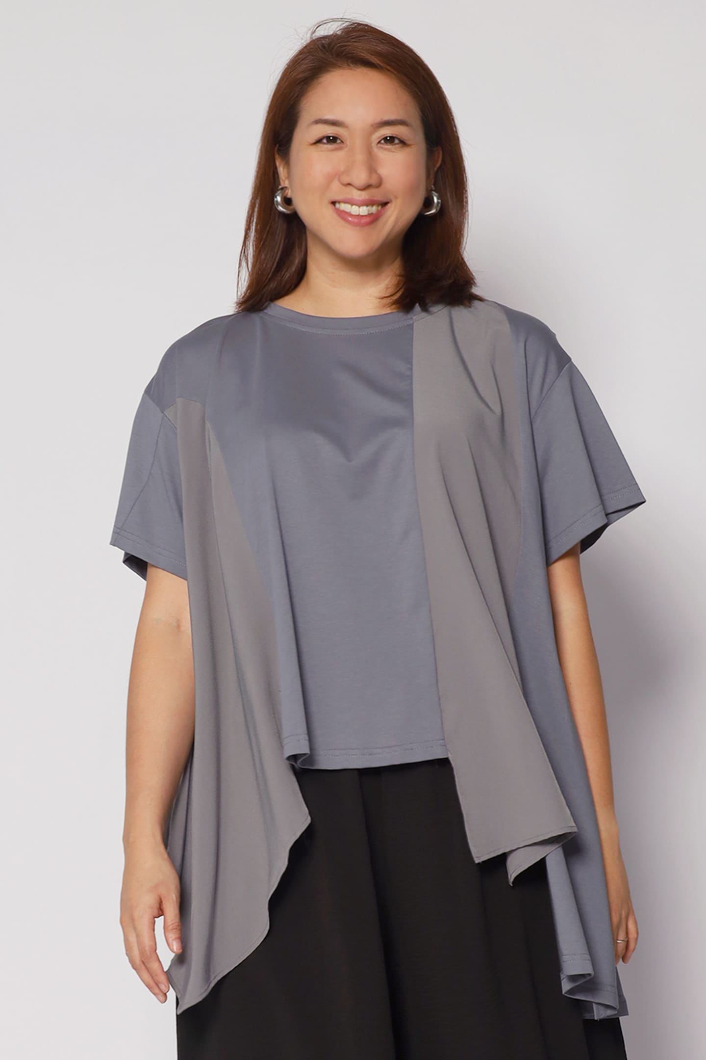 Ollie Asymmetrical Top in Grey
