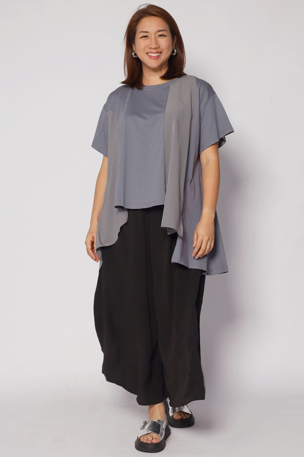 Ollie Asymmetrical Top in Grey