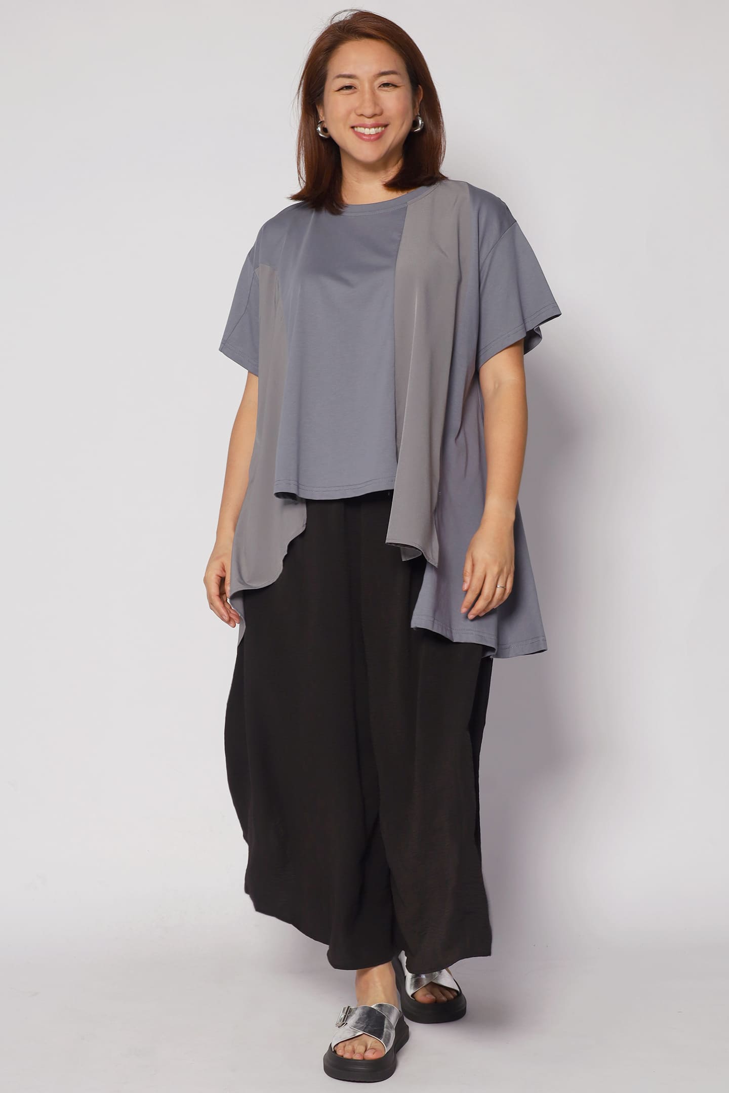 Ollie Asymmetrical Top in Grey