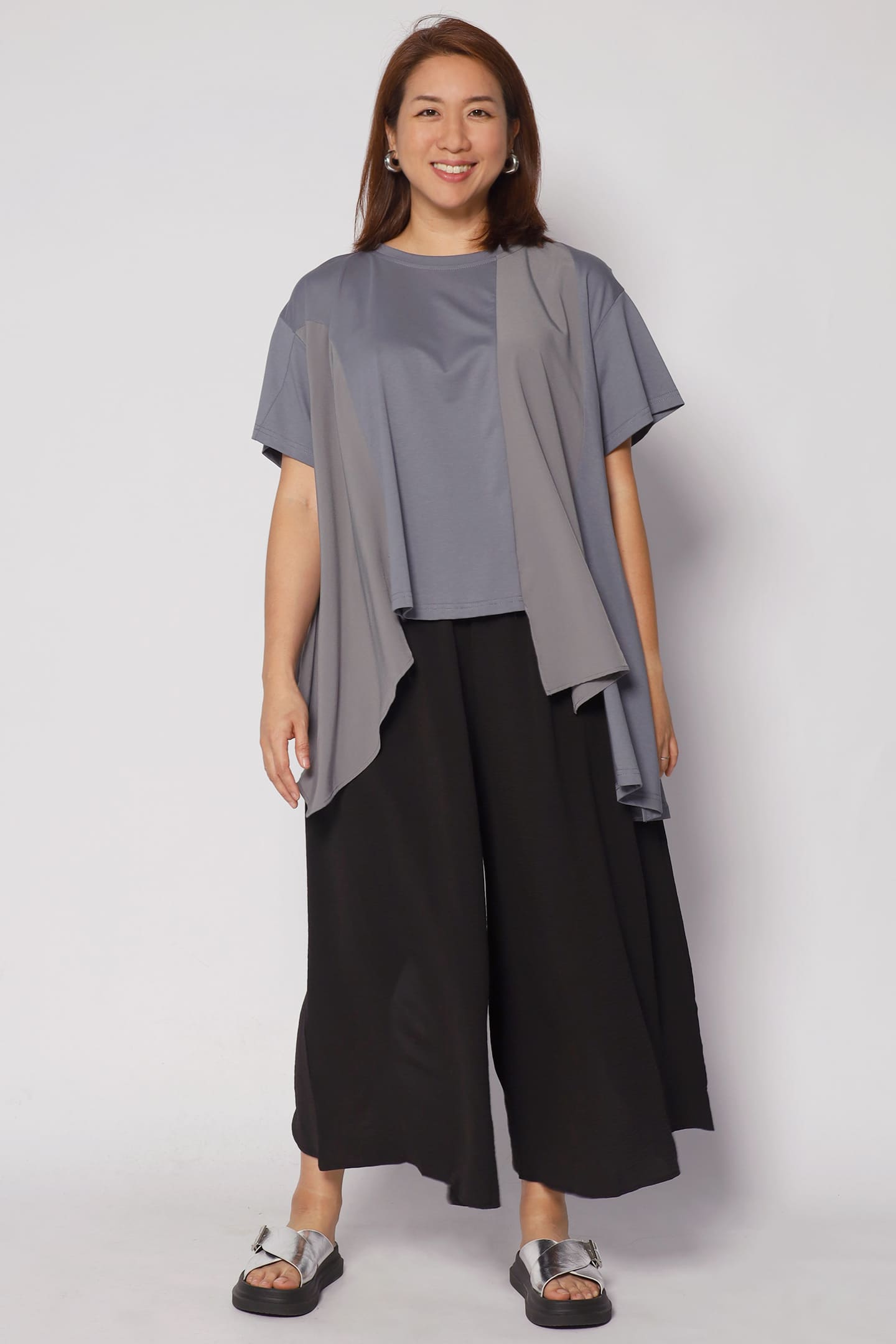 Ollie Asymmetrical Top in Grey