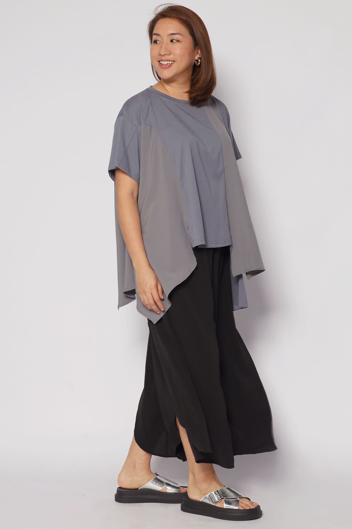Ollie Asymmetrical Top in Grey