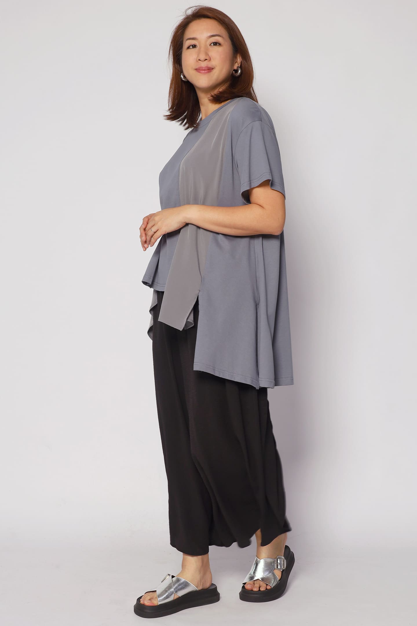 Ollie Asymmetrical Top in Grey