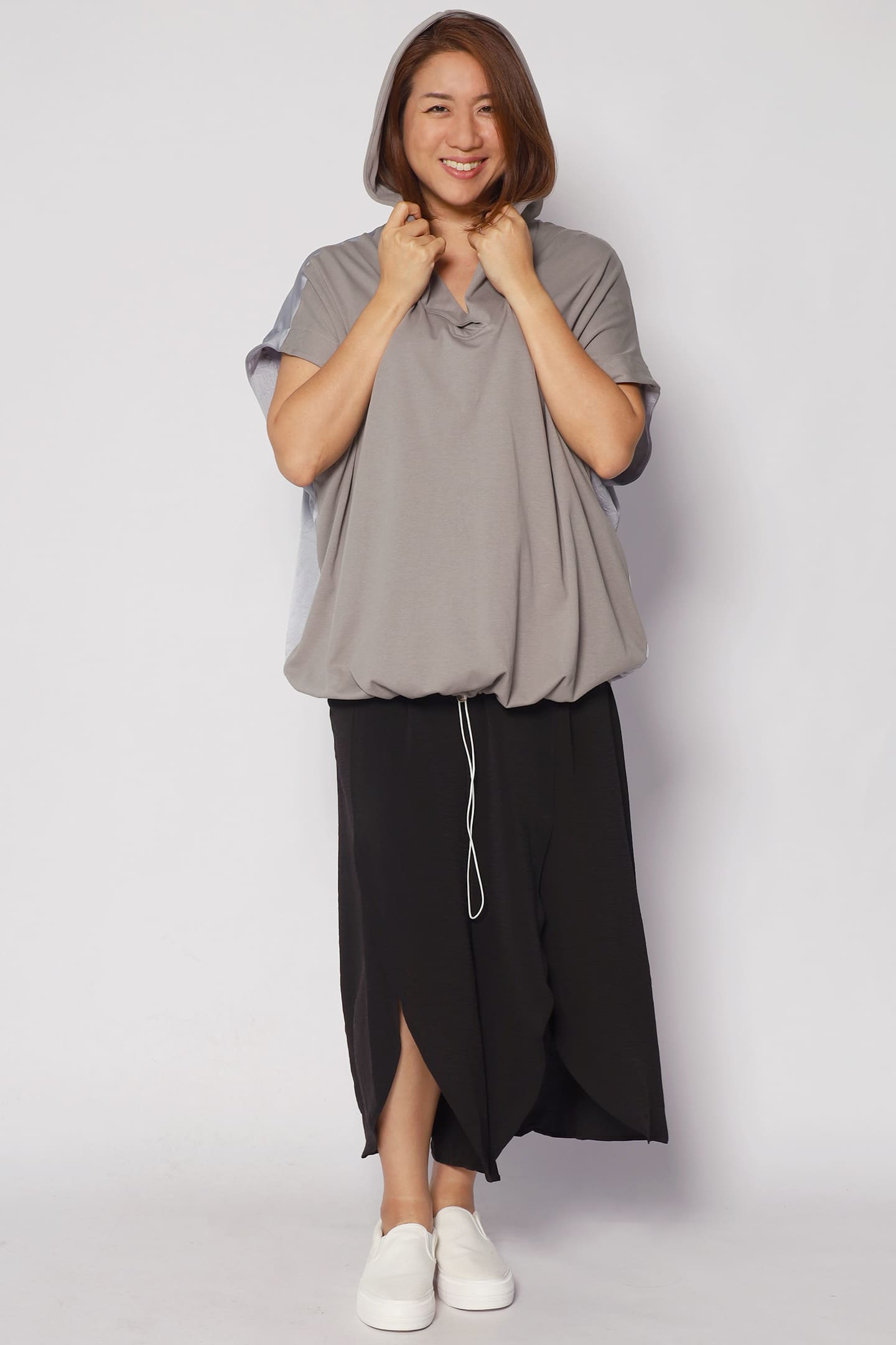 Opal Hoodie Top in Grey