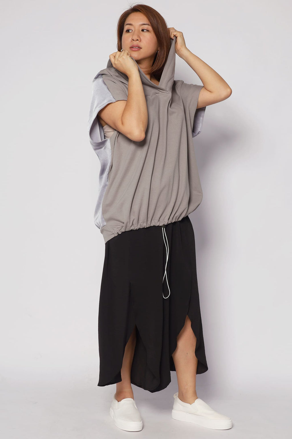 Opal Hoodie Top in Grey