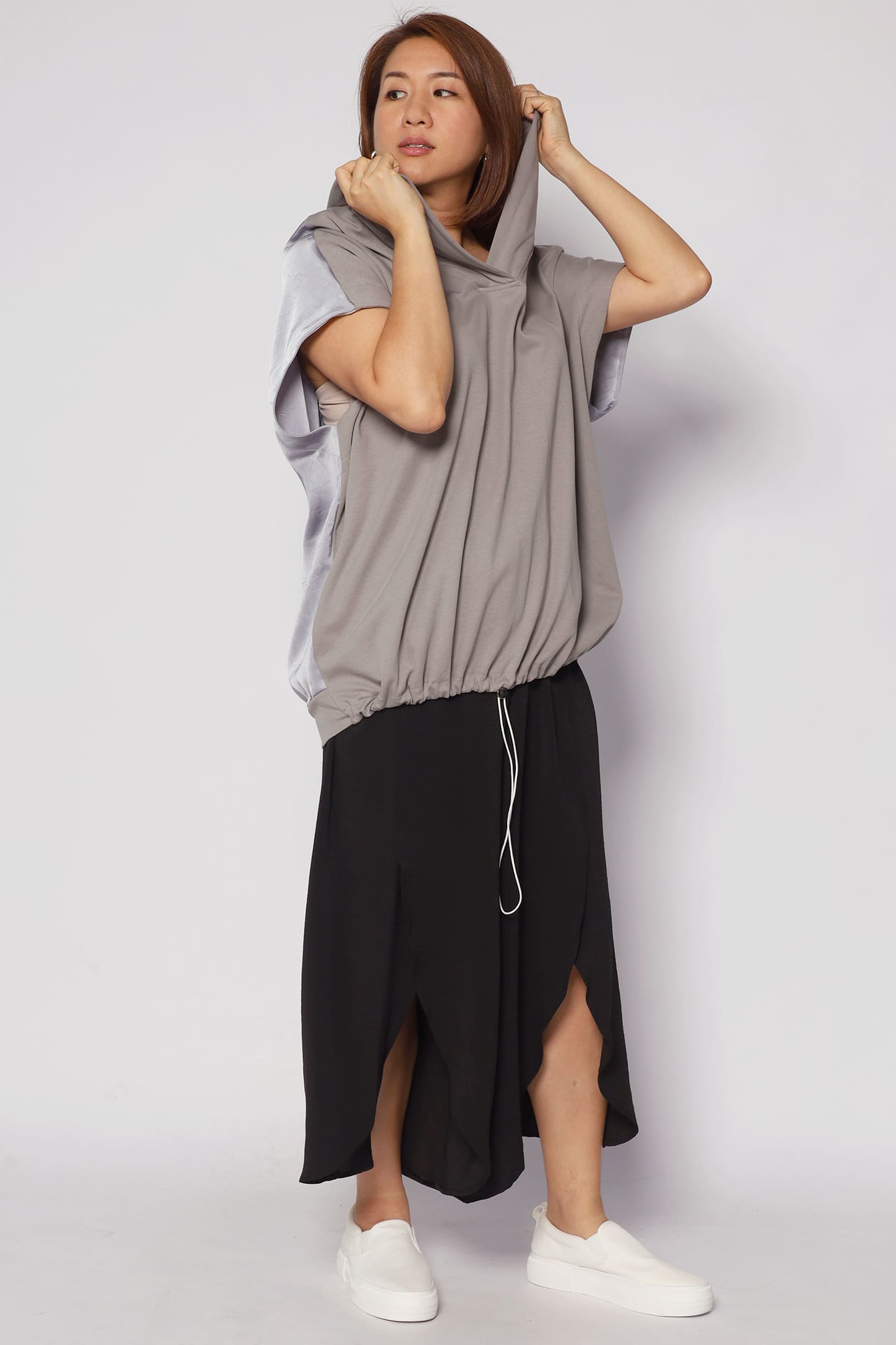 Opal Hoodie Top in Grey