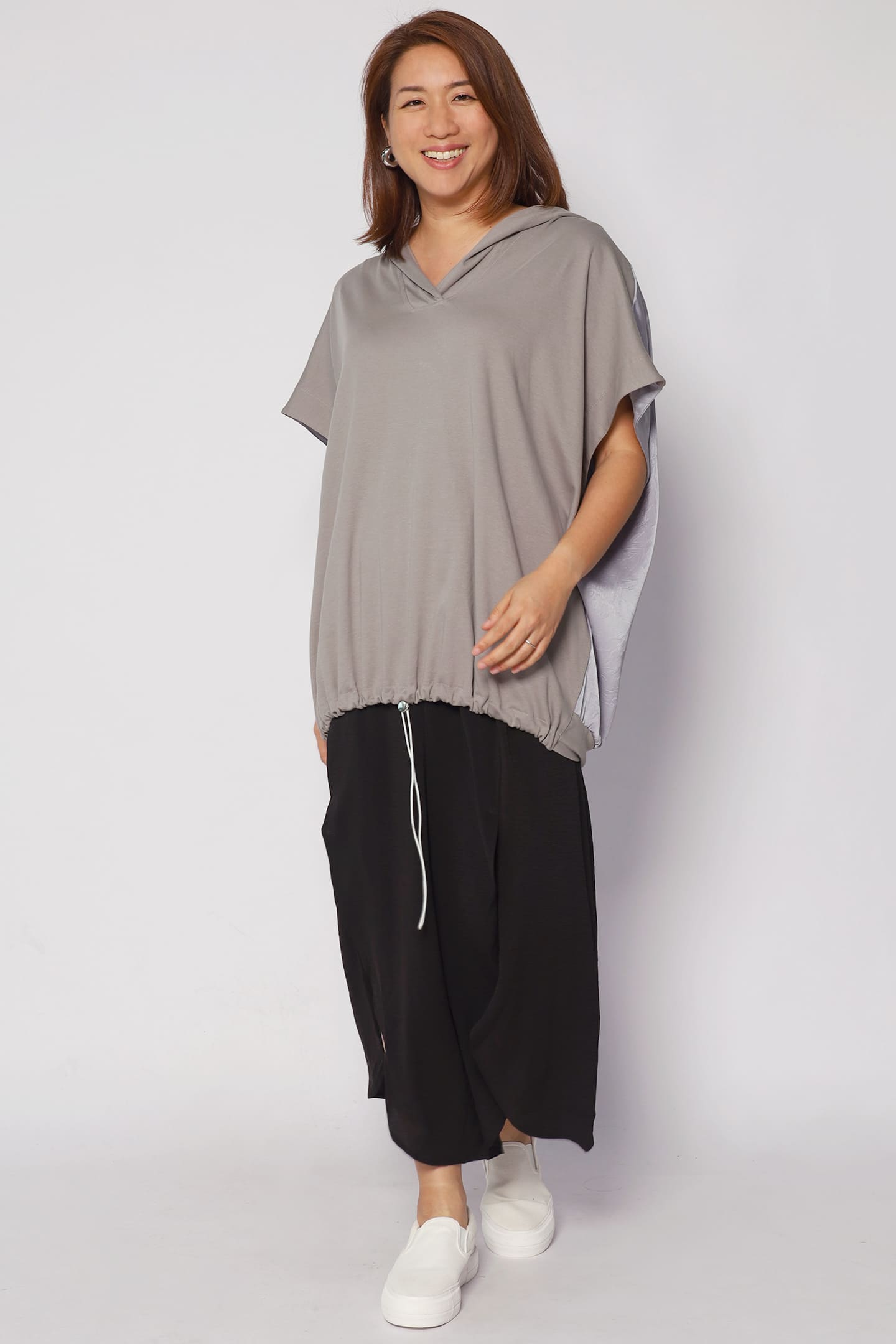 Opal Hoodie Top in Grey