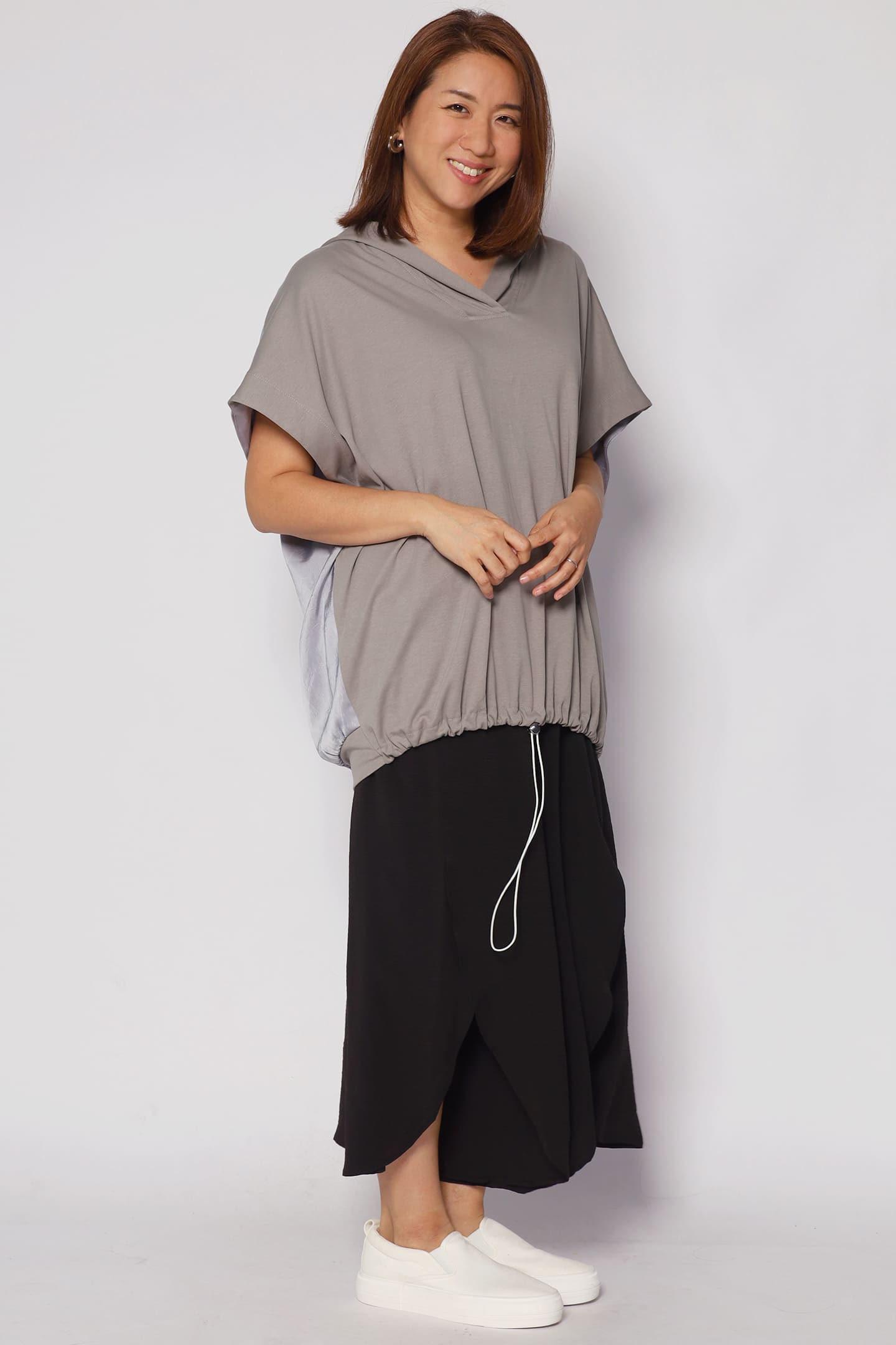 Opal Hoodie Top in Grey