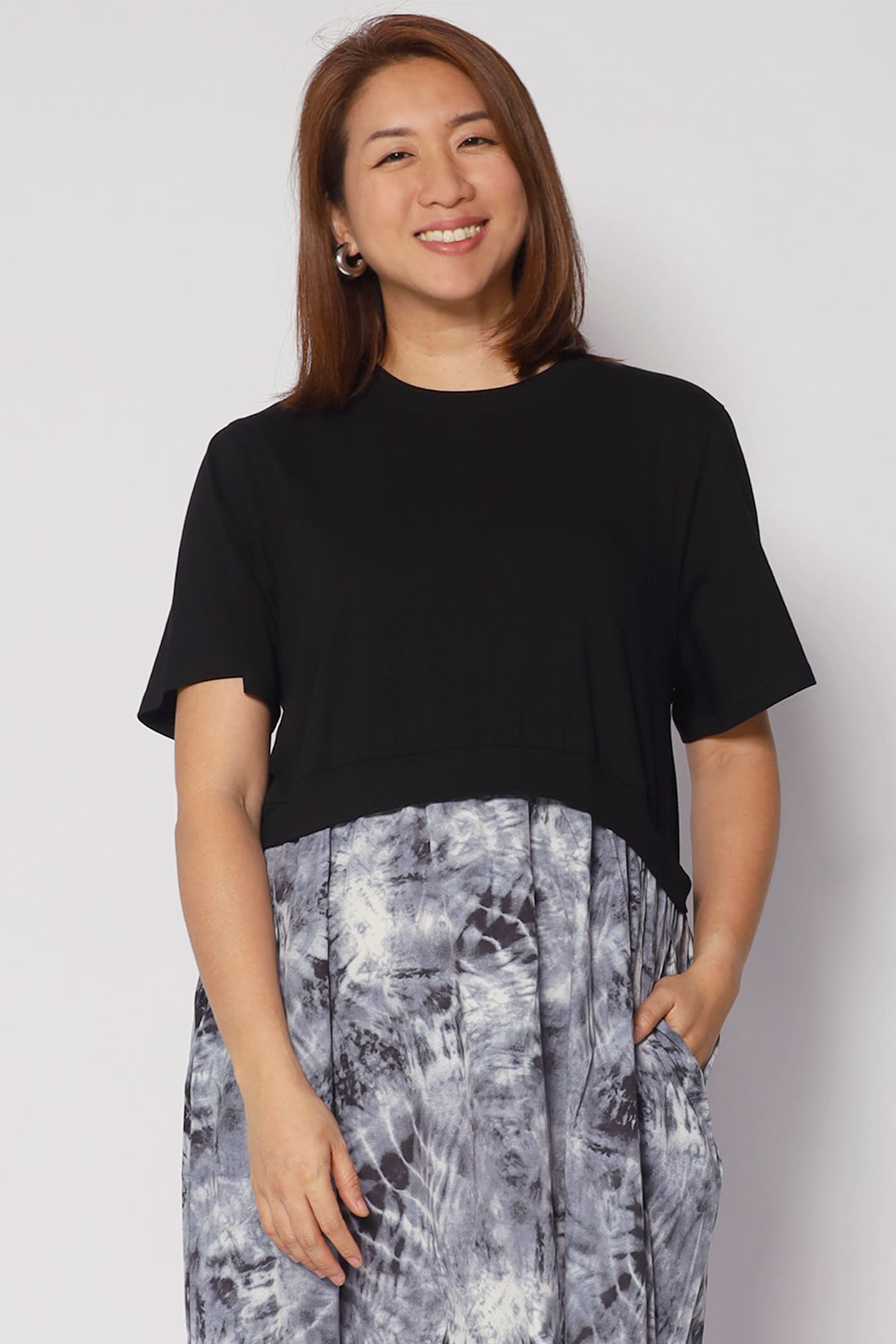 Vera Dress in Grey Splash