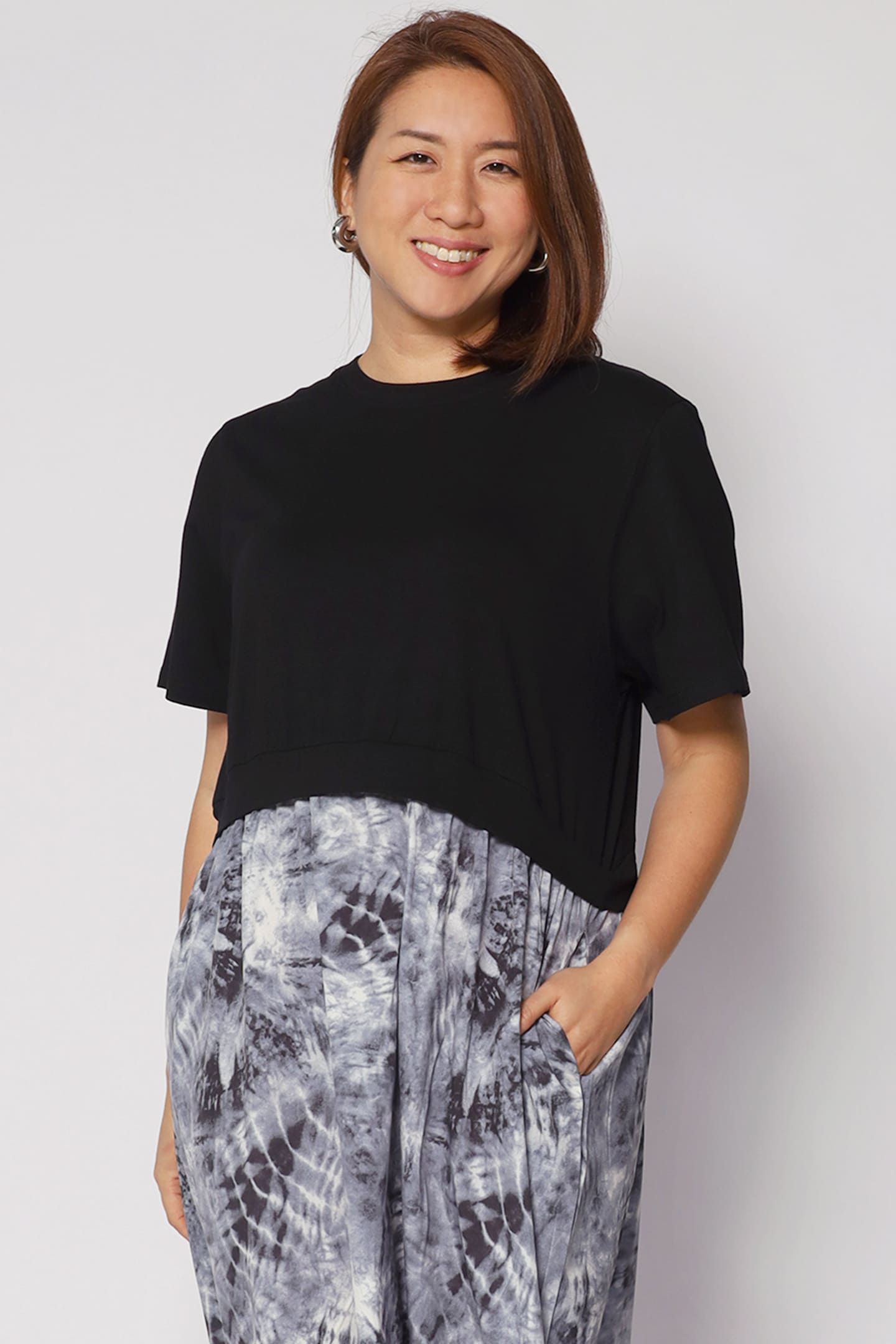 Vera Dress in Grey Splash