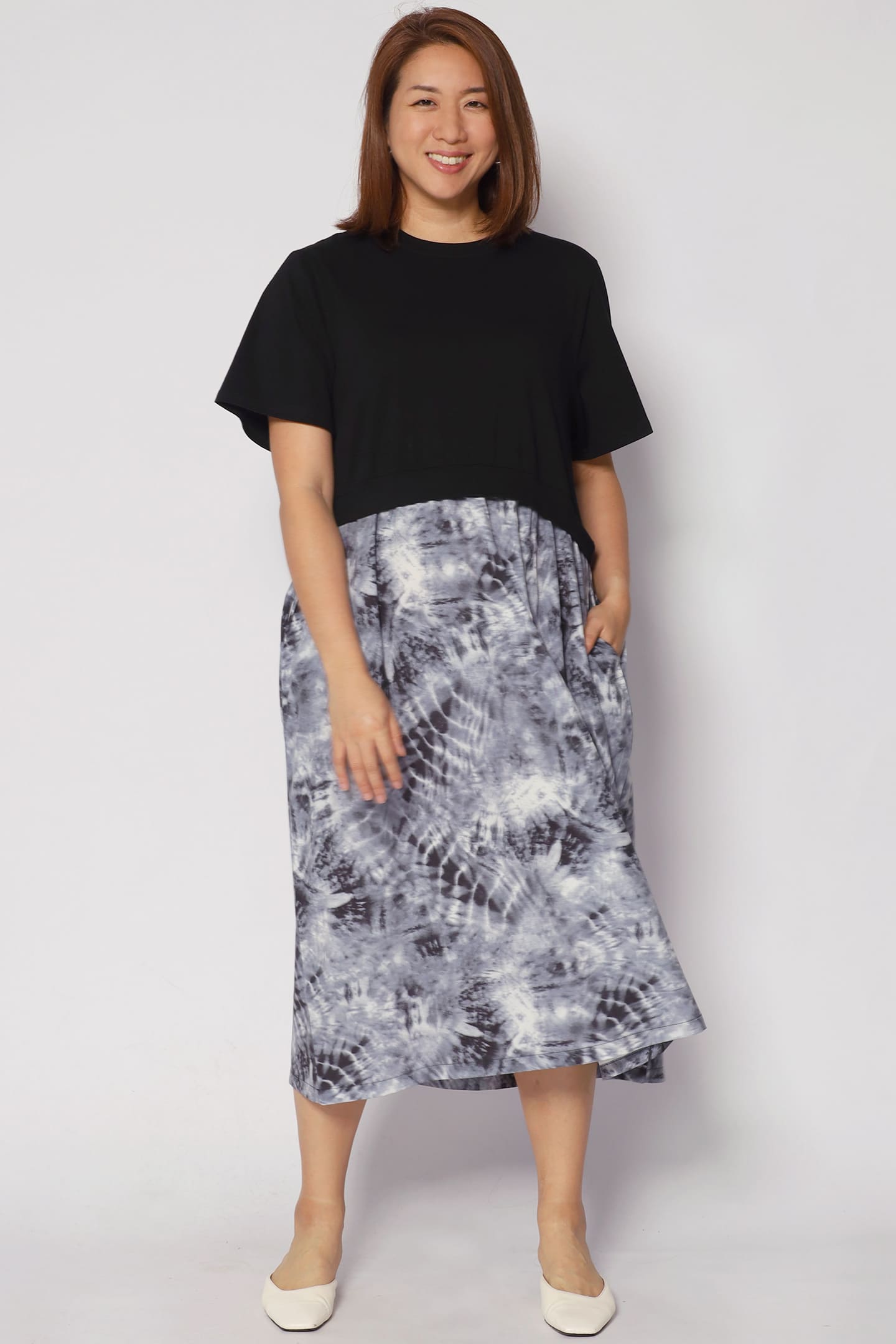 Vera Dress in Grey Splash