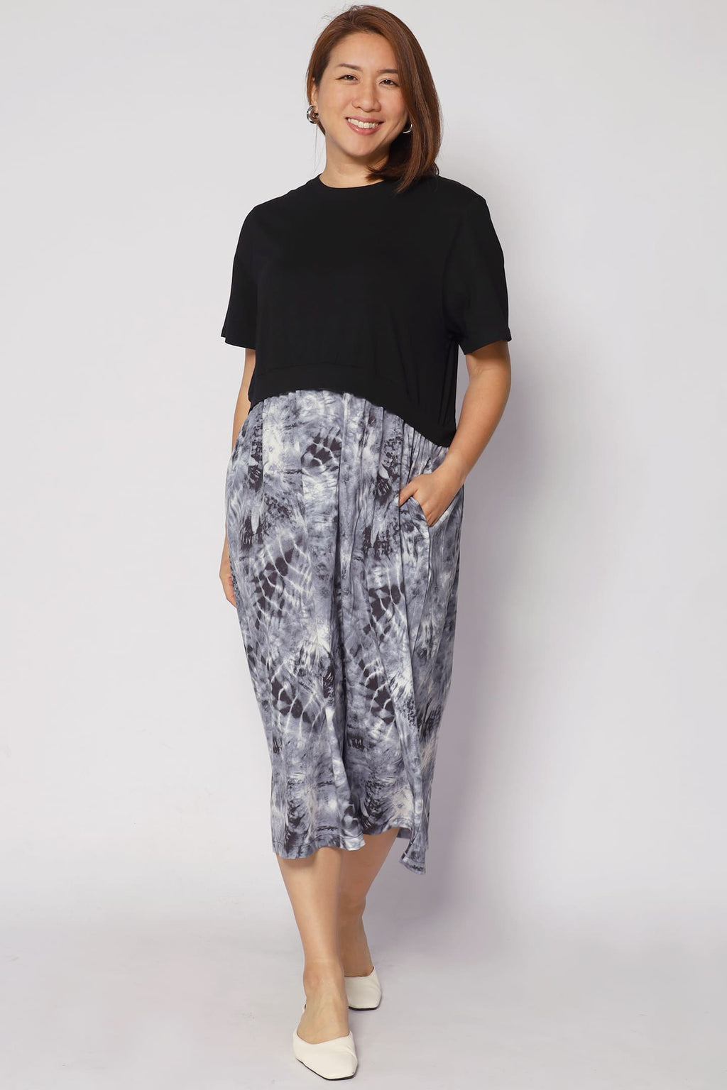 Vera Dress in Grey Splash