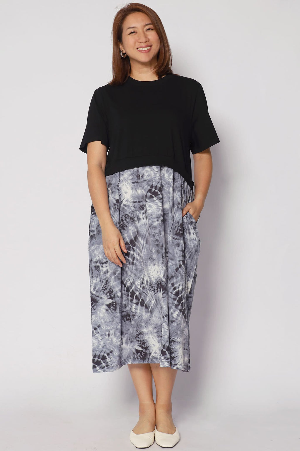 Vera Dress in Grey Splash