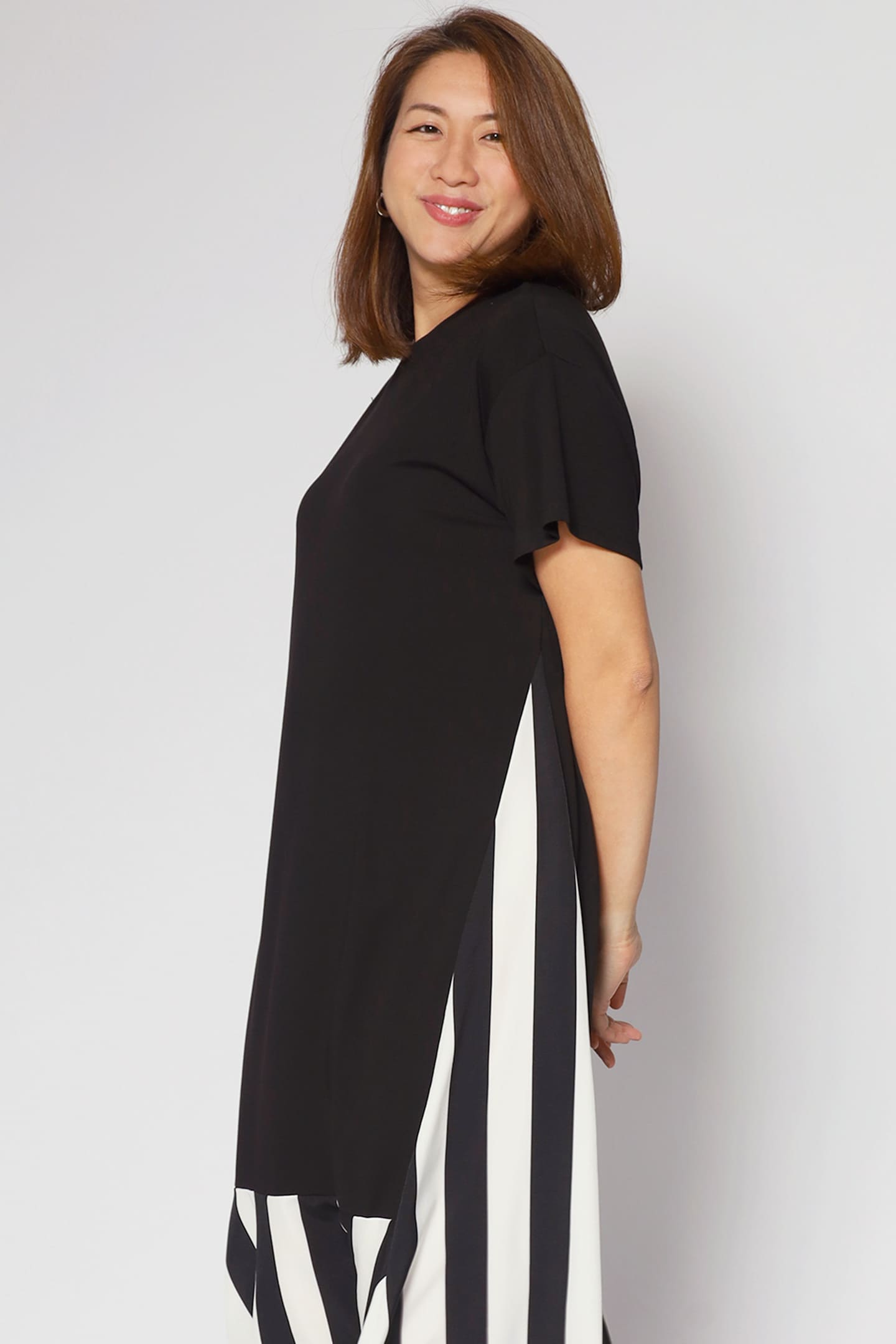 Wendy Stripes Dress in Black