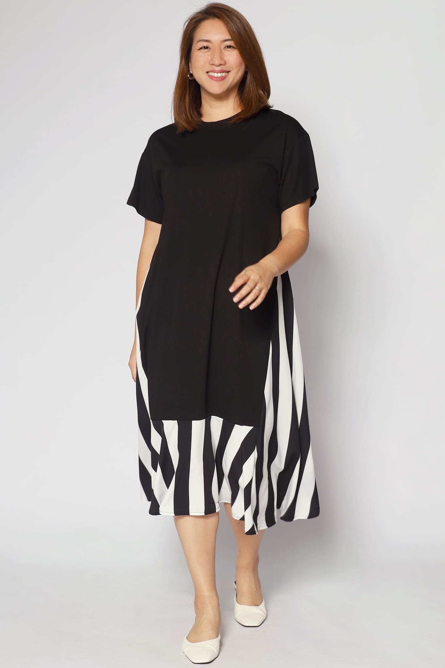 Wendy Stripes Dress in Black